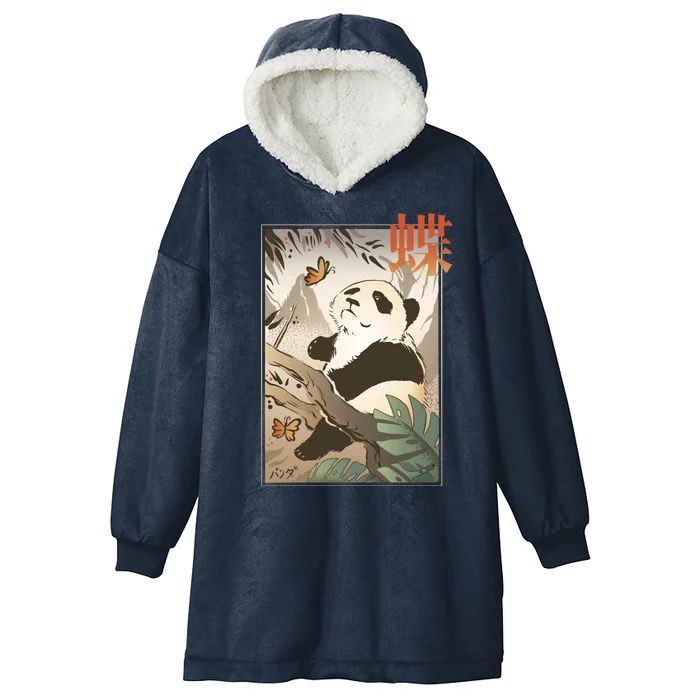 Panda Butterfly Japanese Hooded Wearable Blanket