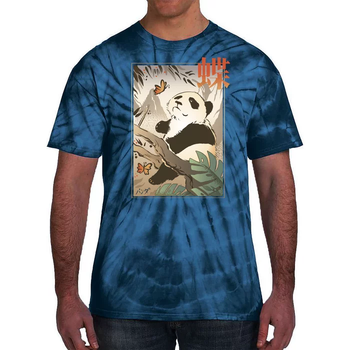 Panda Butterfly Japanese Tie-Dye T-Shirt