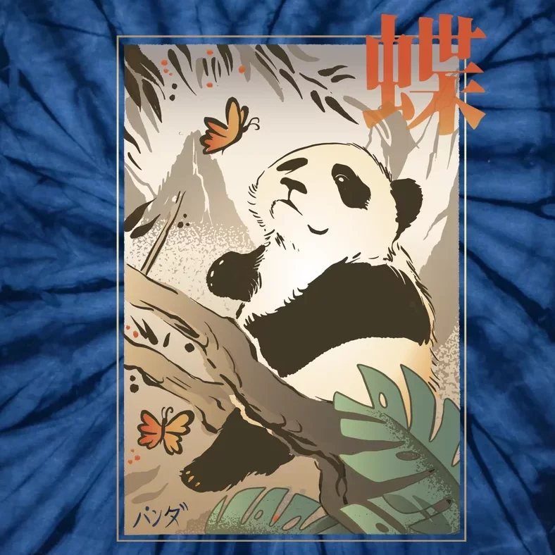 Panda Butterfly Japanese Tie-Dye T-Shirt