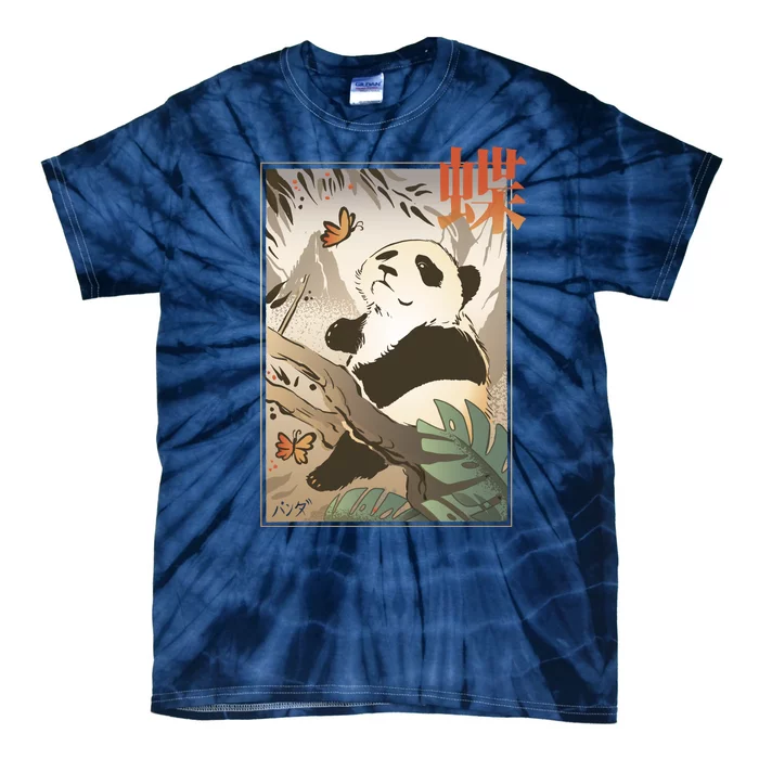 Panda Butterfly Japanese Tie-Dye T-Shirt