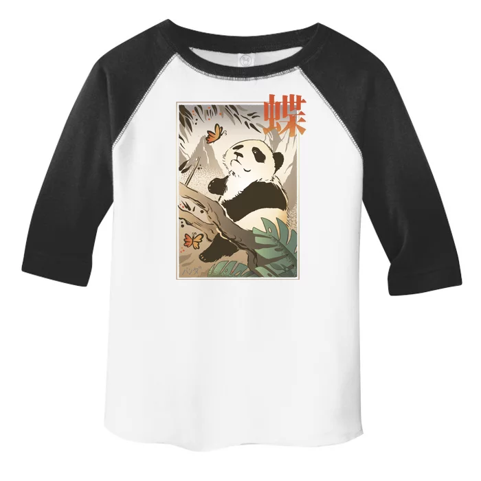 Panda Butterfly Japanese Toddler Fine Jersey T-Shirt