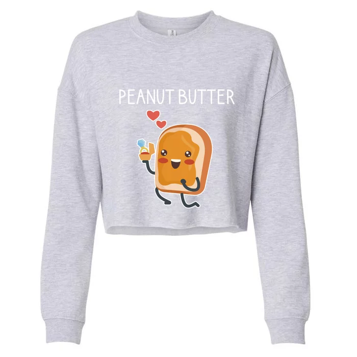 Peanut Butter Jelly Matching Couples Lover Halloween Gift Cropped Pullover Crew