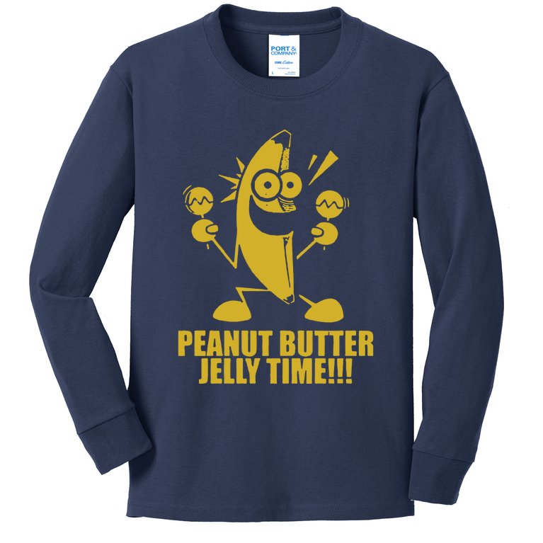 Peanut Butter Jelly Time Banana Kids Long Sleeve Shirt