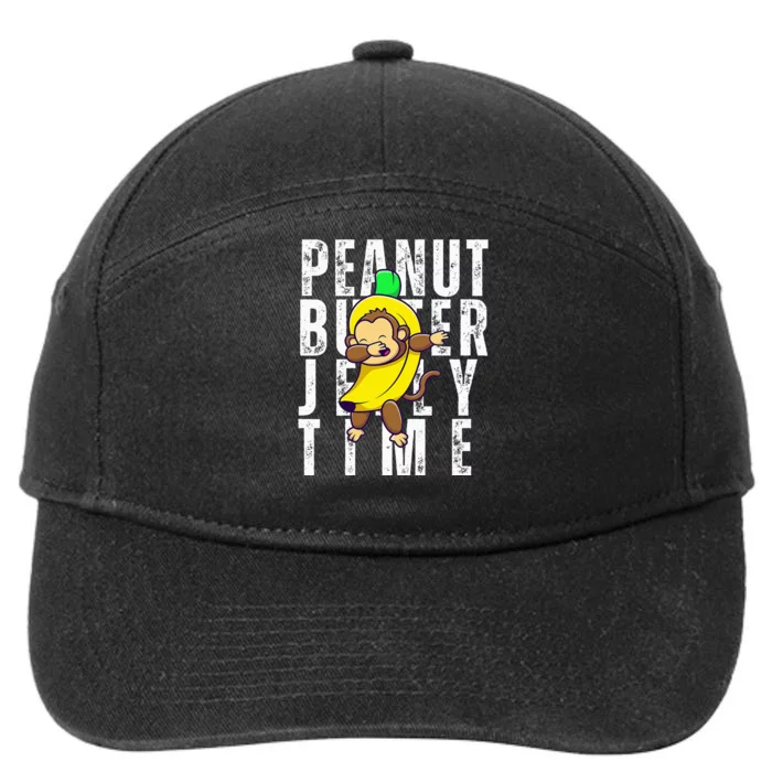 Peanut Butter Jelly Time Monkey Dancing In A Banana 7-Panel Snapback Hat