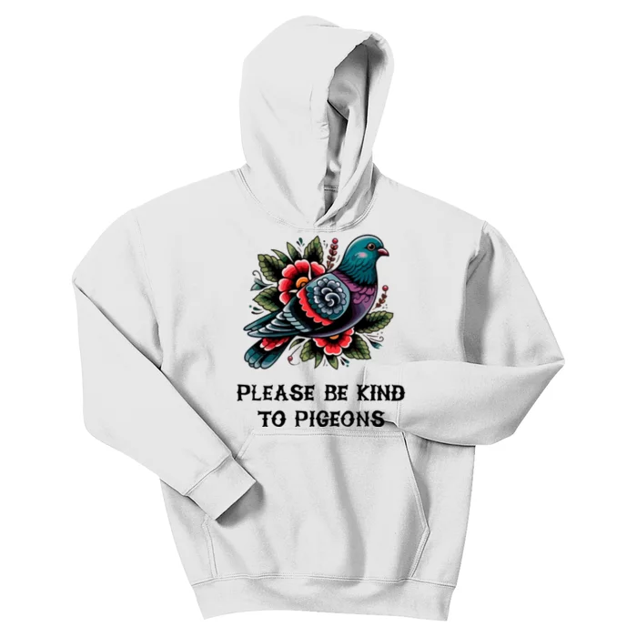 Please Be Kind To Pigeons Kids Hoodie