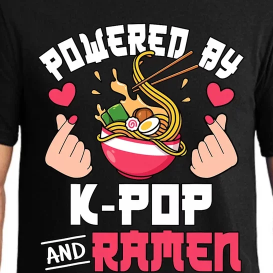 Powered By Kpop And Ramen Cute Kpop Music Anime Lover Pajama Set