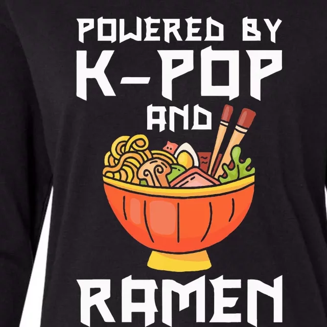 Powered By Kpop And Ra Kpop Merch Merchandise Womens Cotton Relaxed Long Sleeve T-Shirt