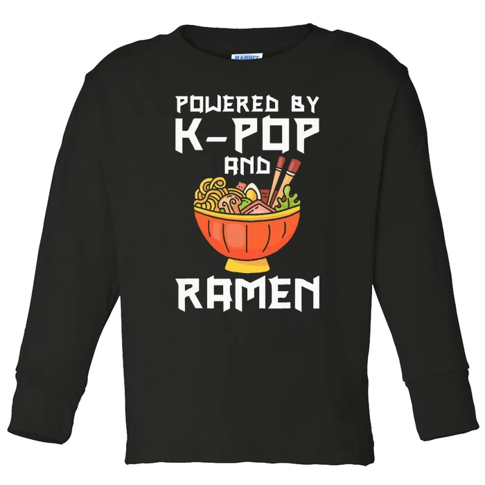 Powered By Kpop And Ra Kpop Merch Merchandise Toddler Long Sleeve Shirt