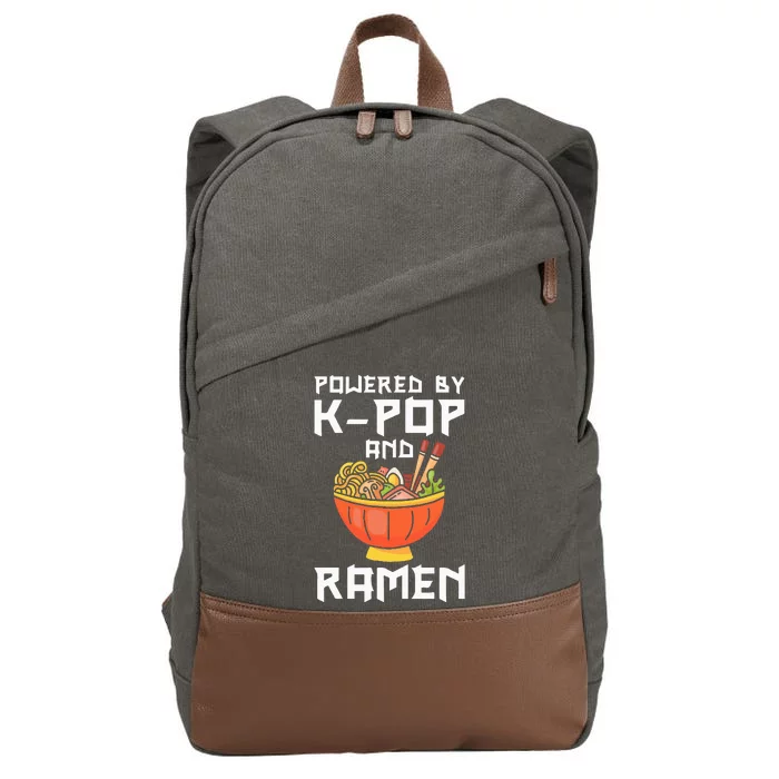 Powered By Kpop And Ra Kpop Merch Merchandise Cotton Canvas Backpack