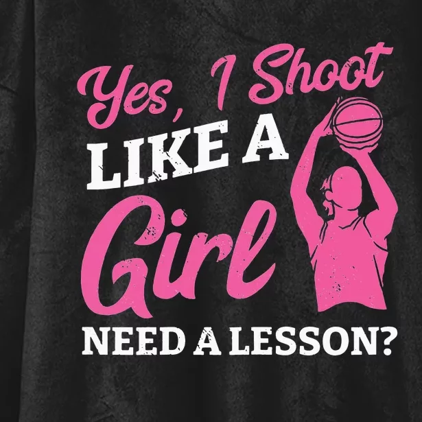 Playing Basketball Like A Girl Baller Basketball Player Girl Hooded Wearable Blanket