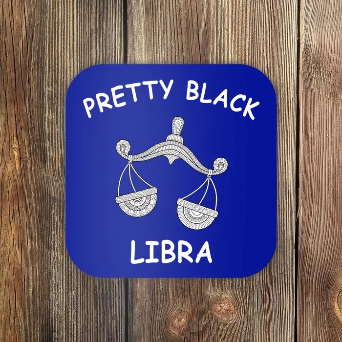 Pretty Black Libra Zodiac Sign Image Gift Coaster