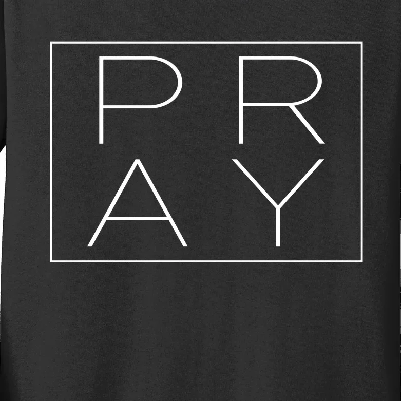 Pray Boxed Logo Kids Long Sleeve Shirt