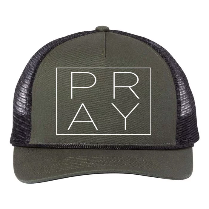 Pray Boxed Logo Retro Rope Trucker Hat Cap