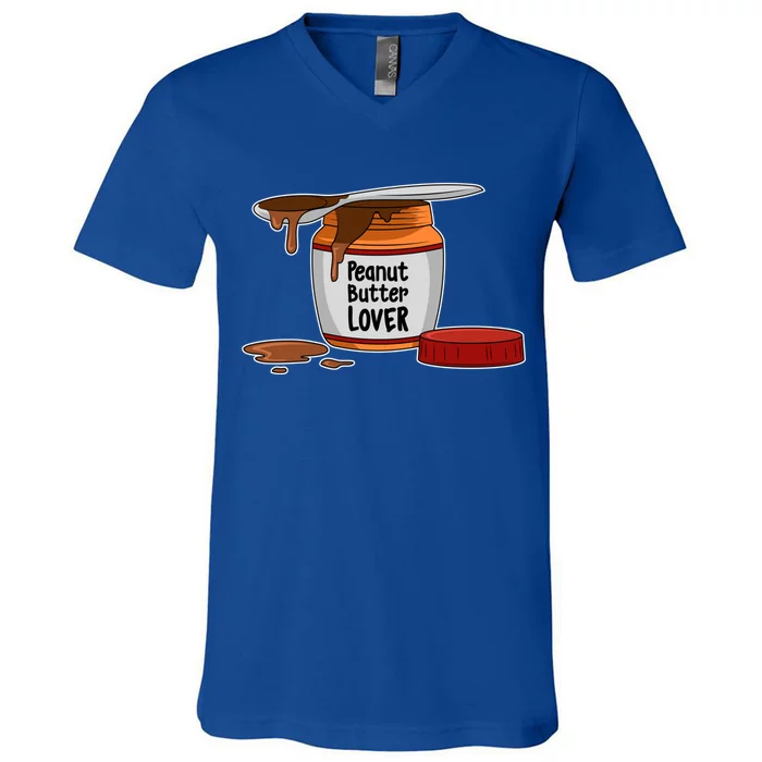 Peanut Butter Lover Costume Peanut Butter Funny Gift V-Neck T-Shirt