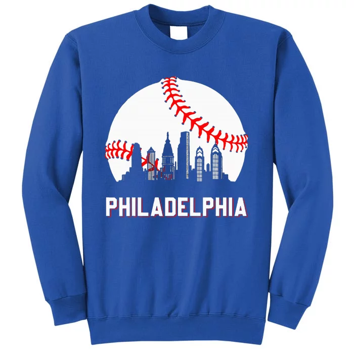 P.H.I.L.L.Y Baseball Leopard Heart Baseball Tall Sweatshirt