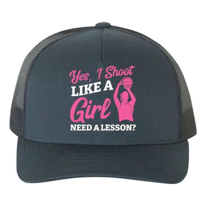 Playing Basketball Like A Girl Baller Basketball Player Girl Yupoong Adult 5-Panel Trucker Hat