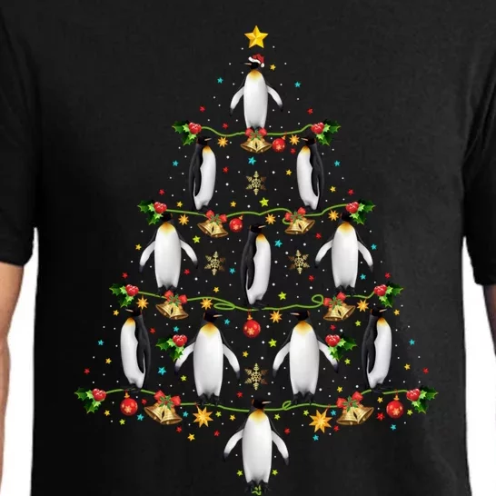 Penguin Bird Lover Xmas Lighting Penguin Christmas Tree Great Gift Pajama Set