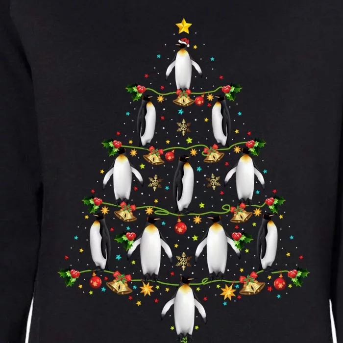 Penguin Bird Lover Xmas Lighting Penguin Christmas Tree Great Gift Womens California Wash Sweatshirt