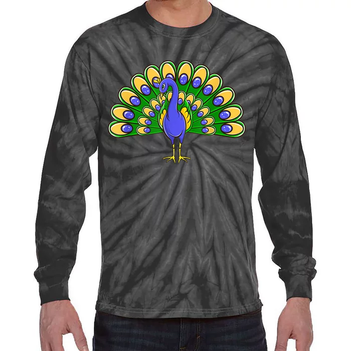 Peacock Bird Love Peacock Birds Peacock Lover Tie-Dye Long Sleeve Shirt