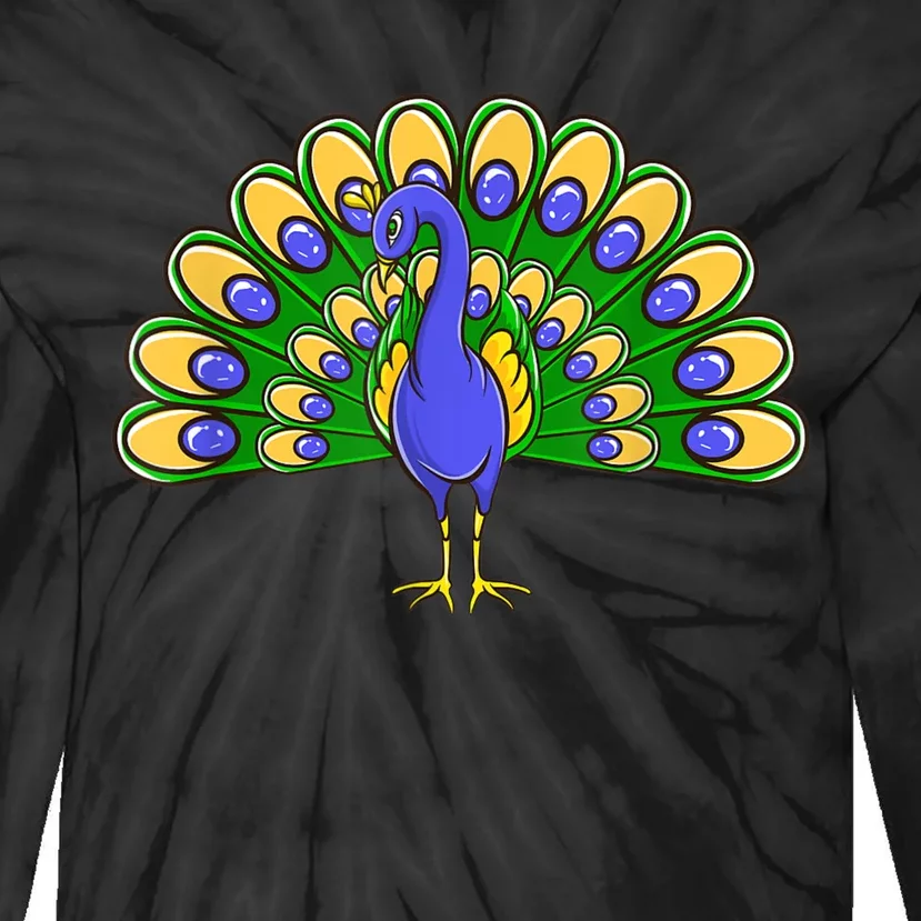 Peacock Bird Love Peacock Birds Peacock Lover Tie-Dye Long Sleeve Shirt