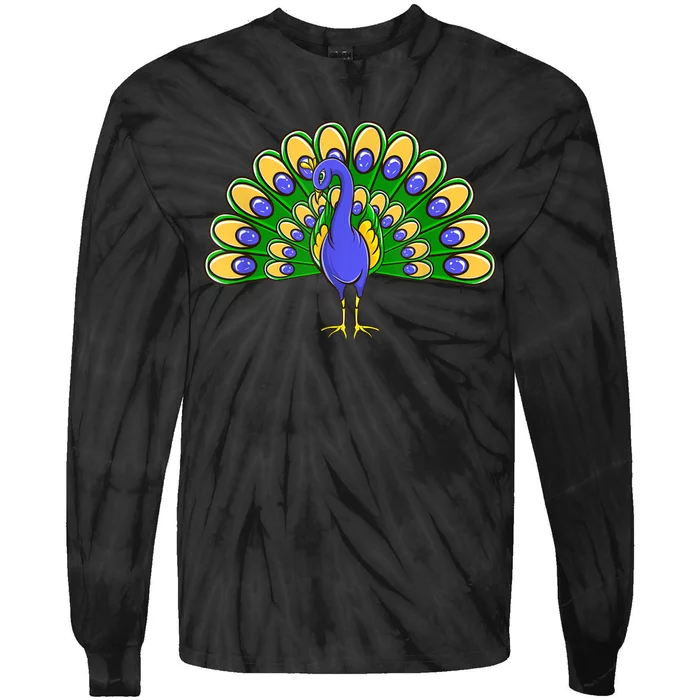 Peacock Bird Love Peacock Birds Peacock Lover Tie-Dye Long Sleeve Shirt