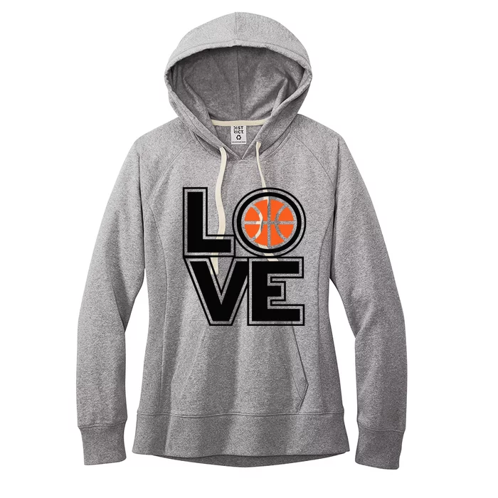 Player Basketball Love Heart Apparel Funny Valentines Day Women's Fleece Hoodie