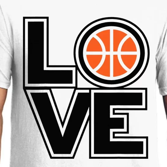 Player Basketball Love Heart Apparel Funny Valentines Day Pajama Set