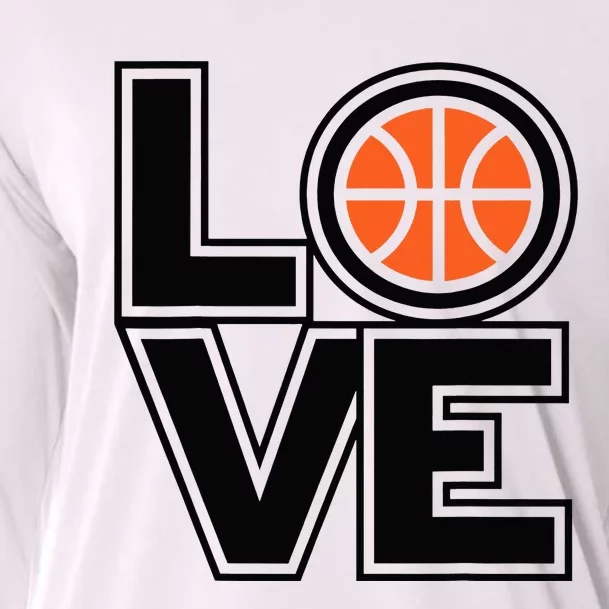 Player Basketball Love Heart Apparel Funny Valentines Day Cooling Performance Long Sleeve Crew