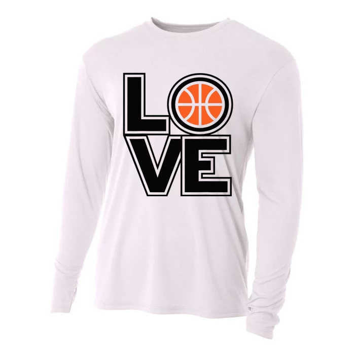 Player Basketball Love Heart Apparel Funny Valentines Day Cooling Performance Long Sleeve Crew