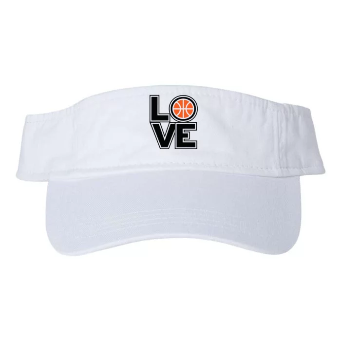 Player Basketball Love Heart Apparel Funny Valentines Day Valucap Bio-Washed Visor