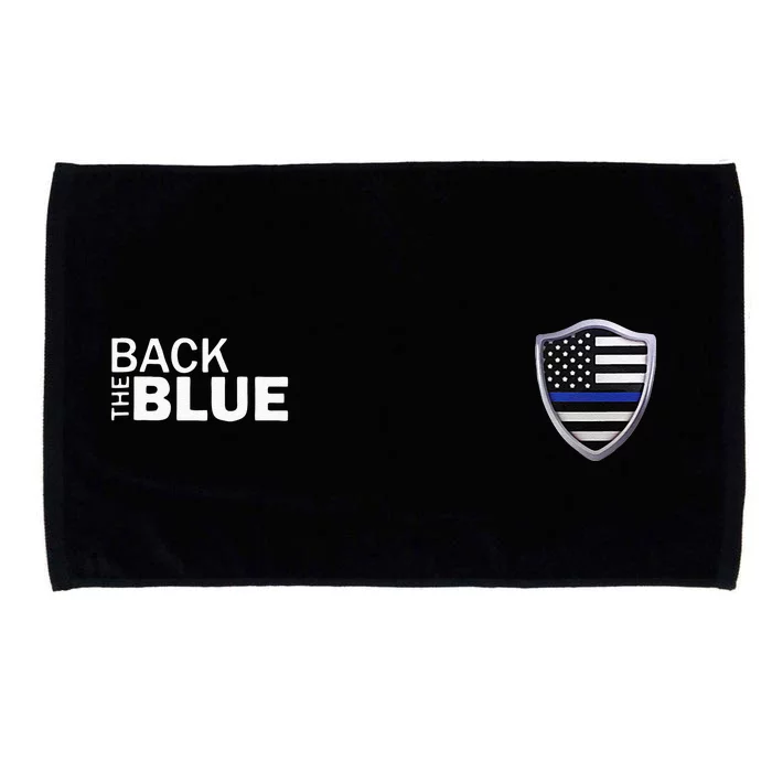 Police Blue Line US Flag Police Shield Blue Lives Matter Microfiber Hand Towel