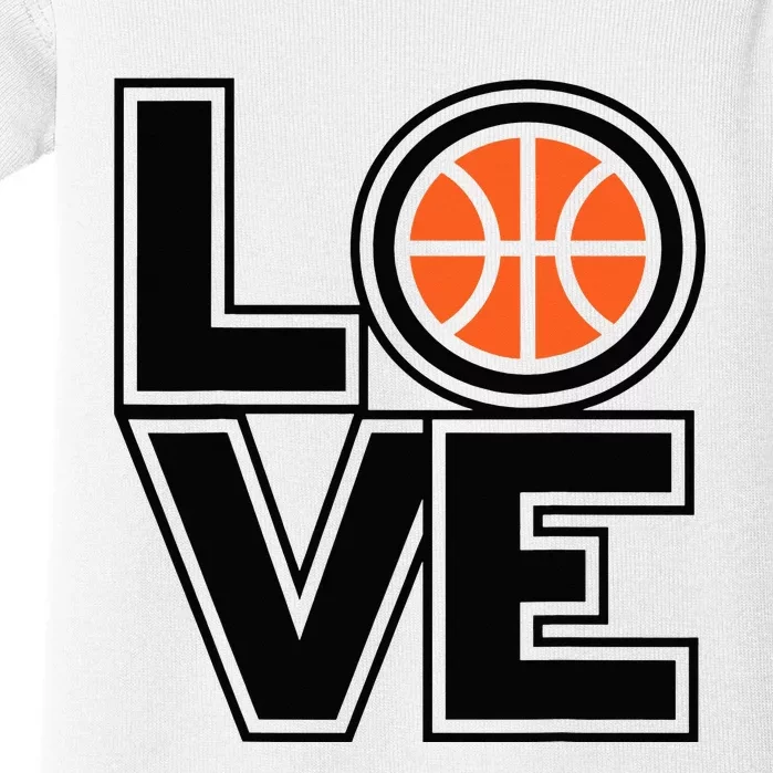 Player Basketball Love Heart Apparel Funny Baby Bodysuit