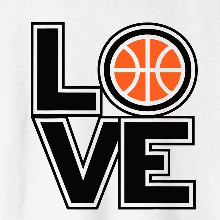 Player Basketball Love Heart Apparel Funny Women's Crop Top Tee