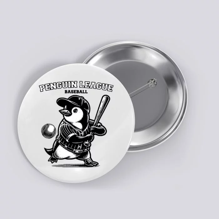 Penguin Baseball League Button