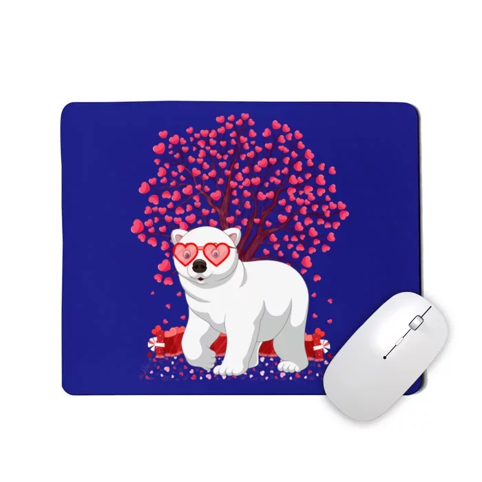 Polar Bear Lover Heart Tree Polar Bear Valentine's Day Gift Mousepad