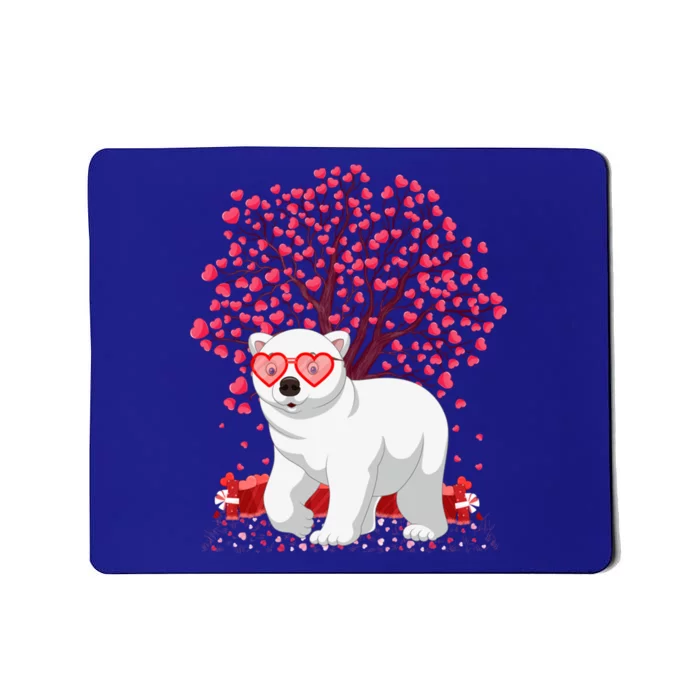 Polar Bear Lover Heart Tree Polar Bear Valentine's Day Gift Mousepad