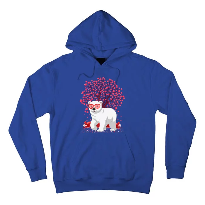 Polar Bear Lover Heart Tree Polar Bear Valentine's Day Gift Tall Hoodie