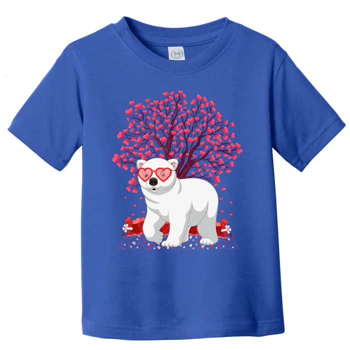 Polar Bear Lover Heart Tree Polar Bear Valentine's Day Gift Toddler T-Shirt