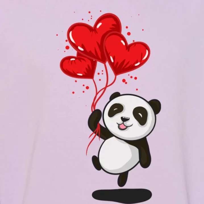 Panda Bear Love Valentines Day Meaningful Gift Garment-Dyed Sweatshirt