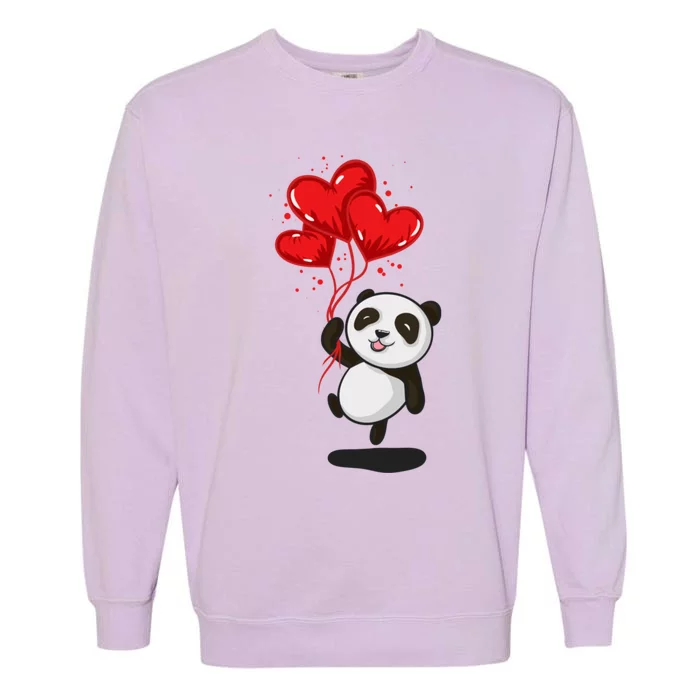 Panda Bear Love Valentines Day Meaningful Gift Garment-Dyed Sweatshirt