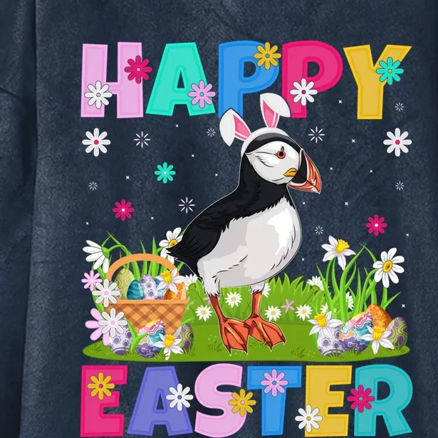 Puffin Bird Lover Happy Easter Bunny Puffin Easter Sunday Gift Hooded Wearable Blanket