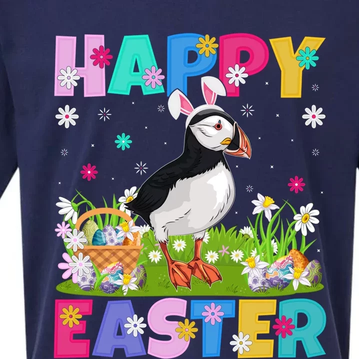 Puffin Bird Lover Happy Easter Bunny Puffin Easter Sunday Gift Sueded Cloud Jersey T-Shirt