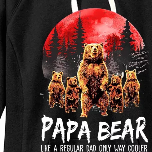 Papa Bear Like A Regular Grandpa Only Way Cooler Bear Gift Women's Fleece Hoodie