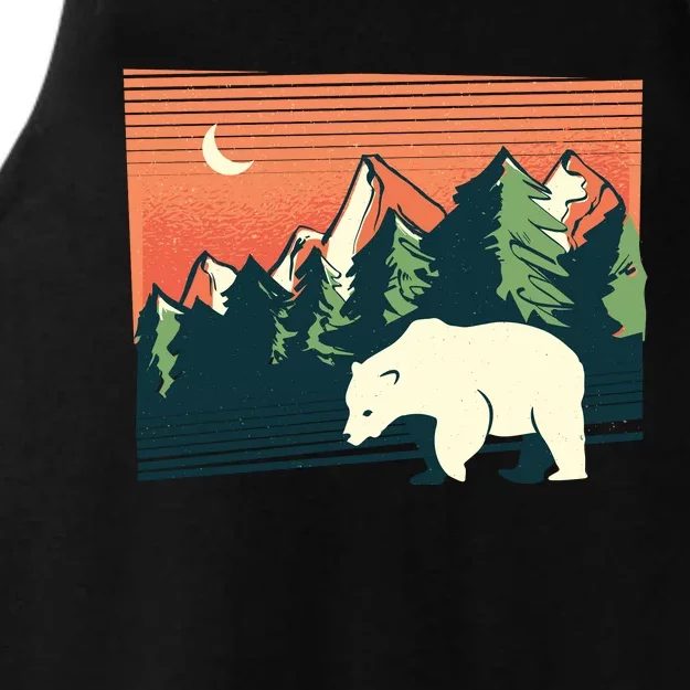 Polar Bear Landscape Ladies Tri-Blend Wicking Tank