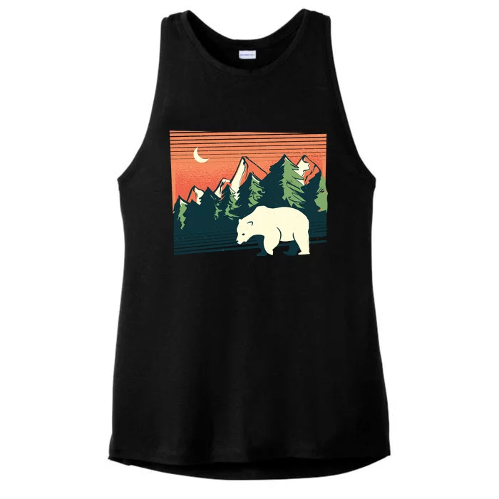 Polar Bear Landscape Ladies Tri-Blend Wicking Tank