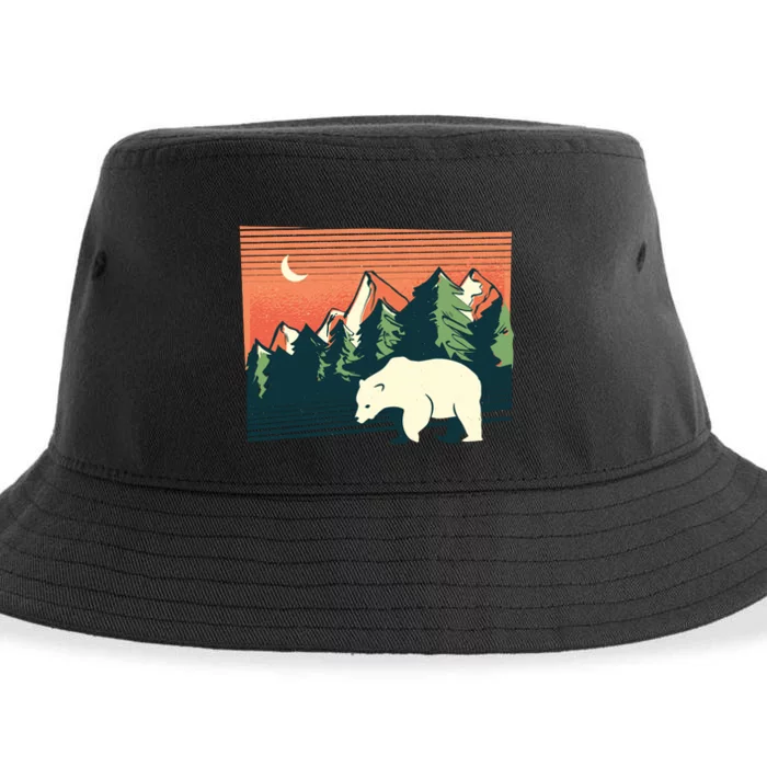 Polar Bear Landscape Sustainable Bucket Hat