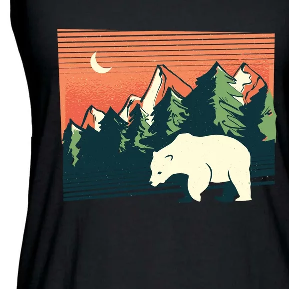 Polar Bear Landscape Ladies Essential Flowy Tank