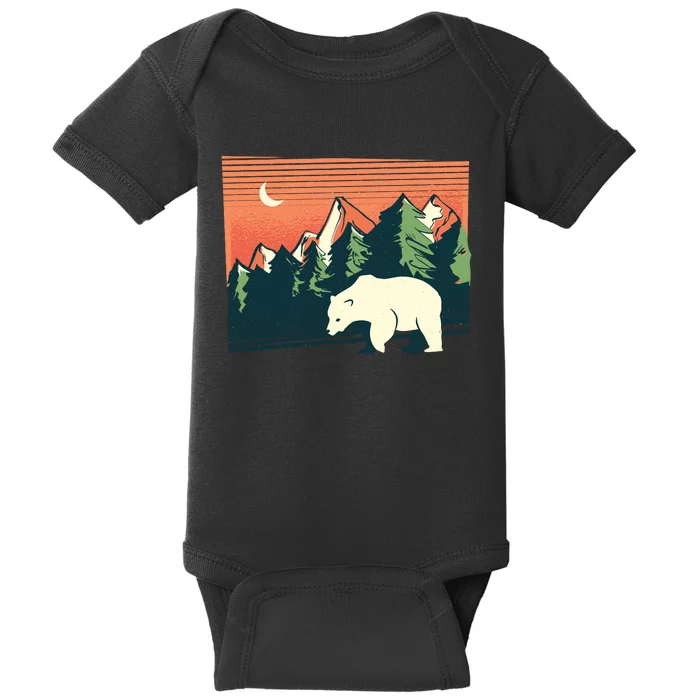 Polar Bear Landscape Baby Bodysuit