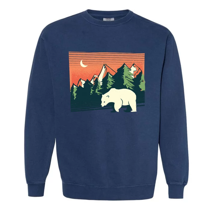 Polar Bear Landscape Garment-Dyed Sweatshirt