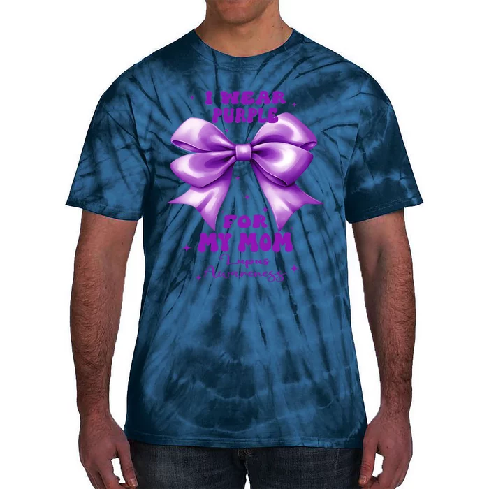 Purple Bow Lupus Awareness For My Mom Tie-Dye T-Shirt